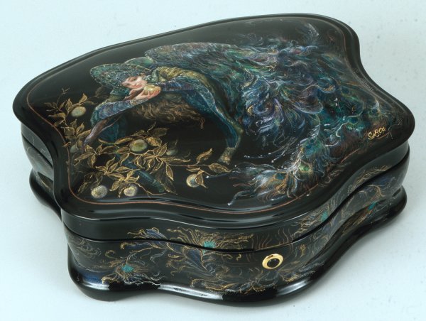 Баба Яга на Федоскинских шкатулках