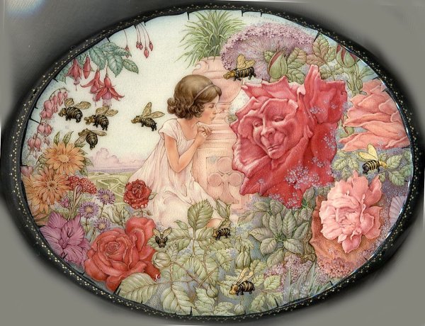 Федоскинская лаковая миниатюра цветы