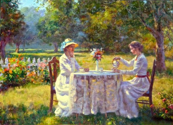 Художник Владимир Первунинский.чаепитие