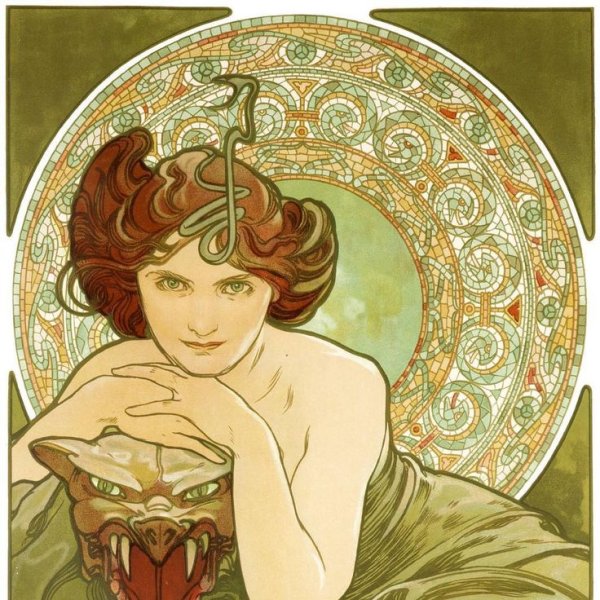 Лилии Модерн Альфонс Муха