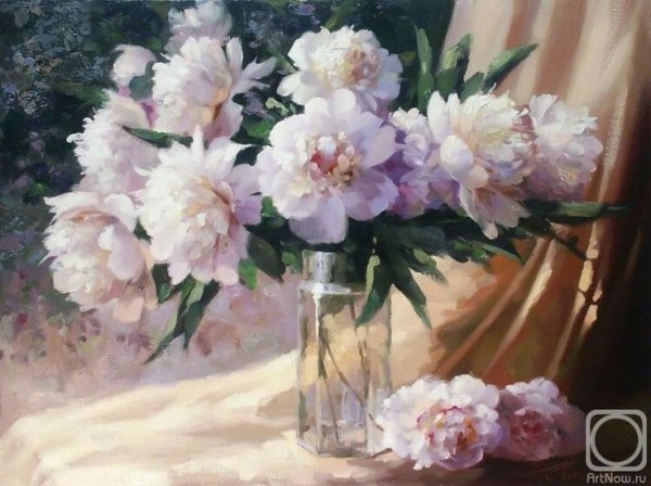 Пионы живопись Юрий Николаев пионы