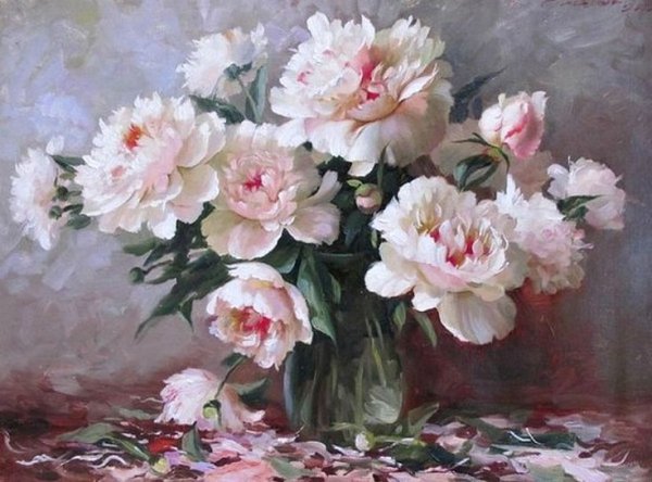 Художник Юрий Николаев пионы