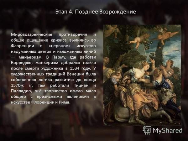 Поздний Ренессанс Италия живопись