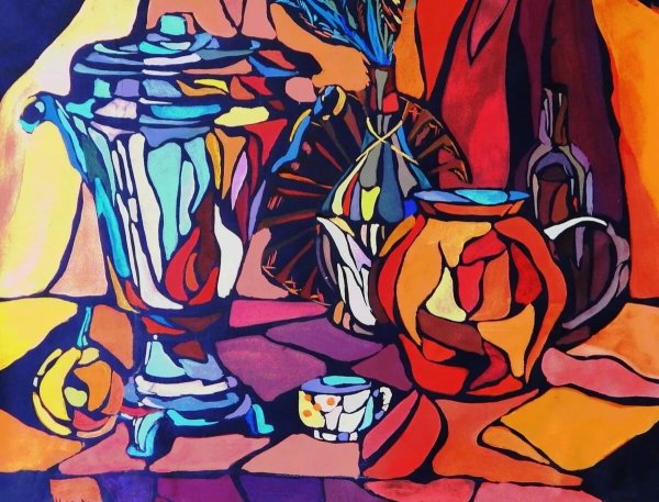 Декоративный натюрморт, училище Рериха