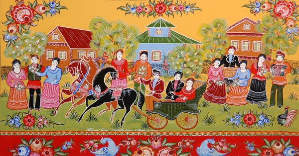 Деревня Городец Городецкая роспись