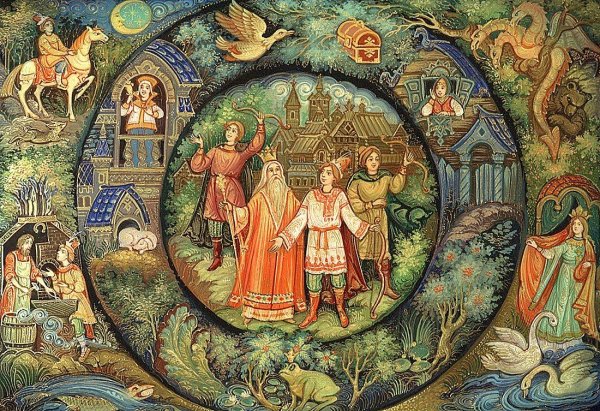 Палехская роспись Царевна лягушка