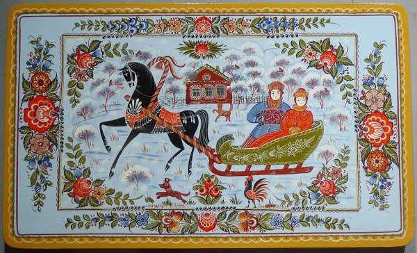 Расписное панно Городецкая роспись