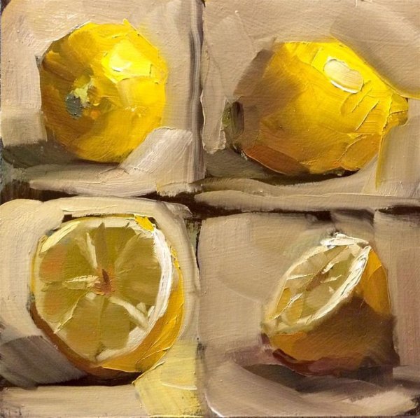 Лимоны маслом на холсте