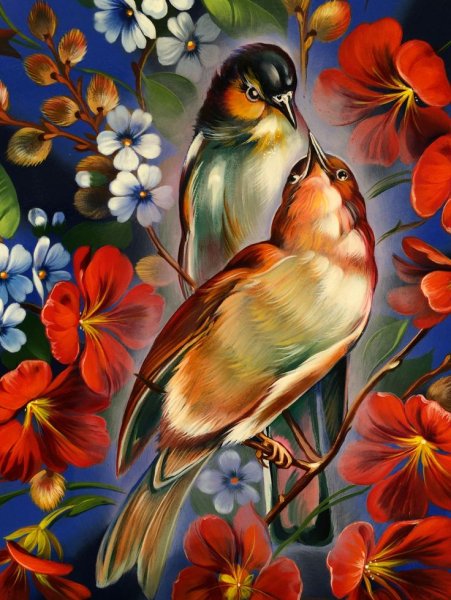 Райские птицы живопись