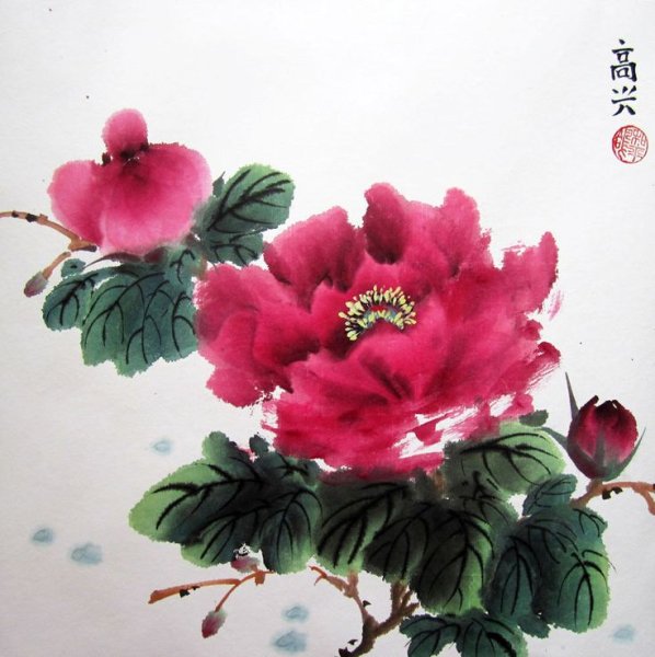 Древовидный пион китайская живопись