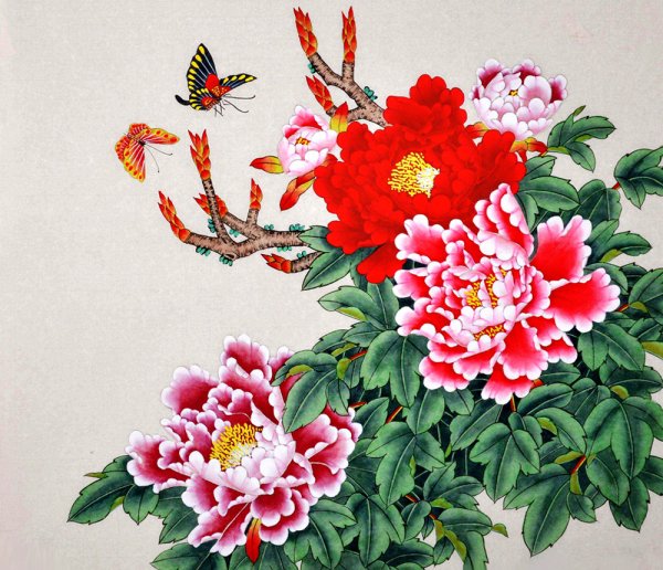 Древовидный пион китайская живопись