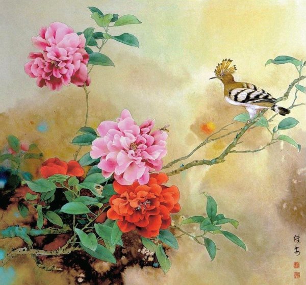 Китайская живопись Хуа Няо пион