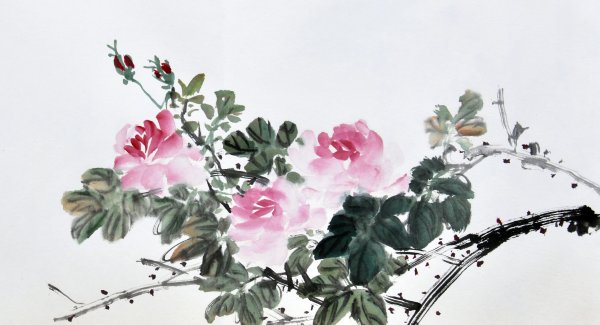 Китайская живопись пионы