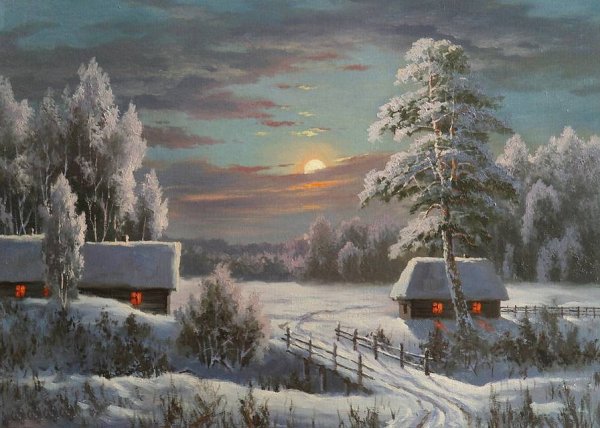 Зимние пейзажи художник Олег Кангин