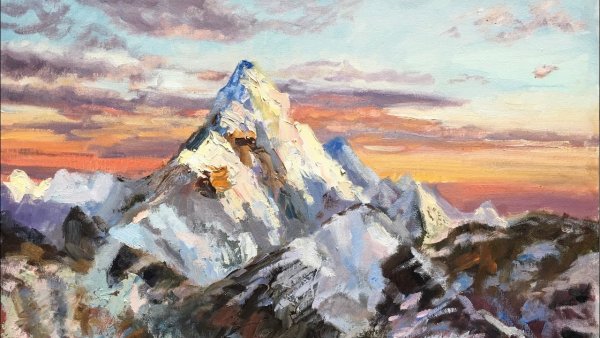 Картина маслом горы Эверест