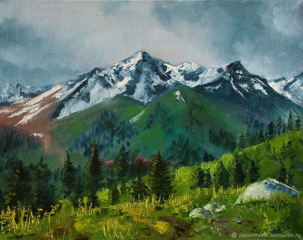 Картина (холст, масло) горы Белуха