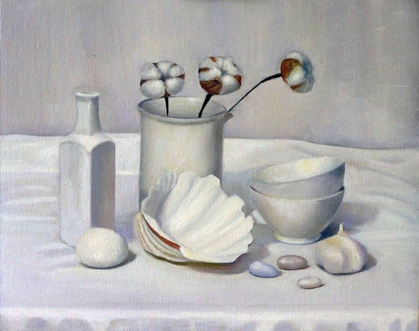 Белый натюрморт живопись