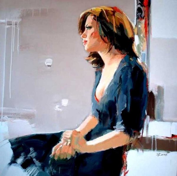 Этюд фигуры человека в интерьере