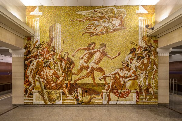 Станция метро спортивная Санкт-Петербург мозаика