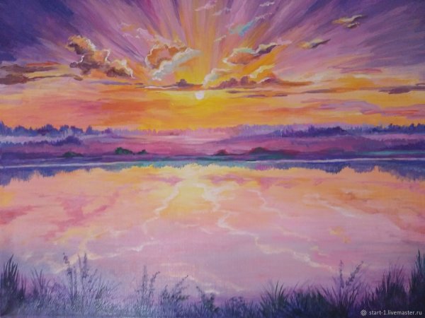 Пейзаж акриловыми красками