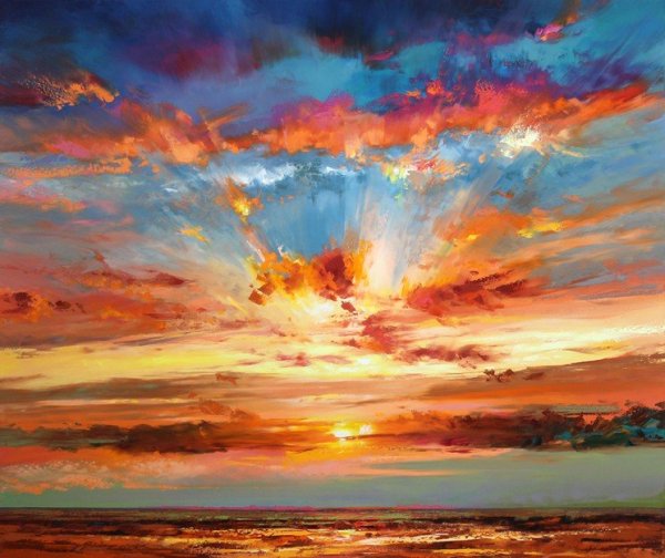 Небо закат живопись США