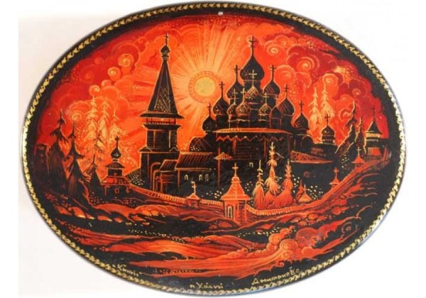 Холуй лаковая миниатюра архитектура Кирьянов Борис