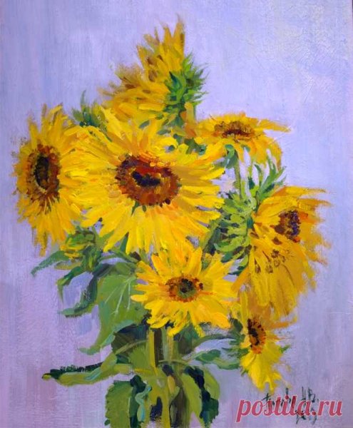 Люпины акварель