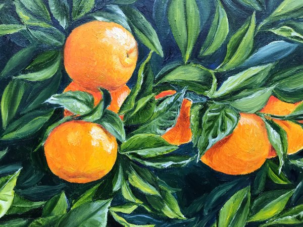 Мандарины акрилом