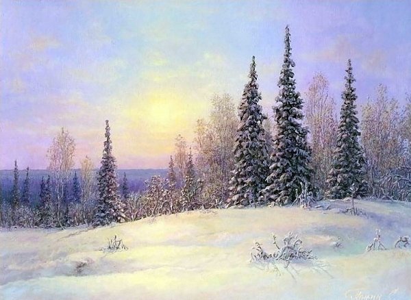 Художник Сергей Панин зимние пейзажи