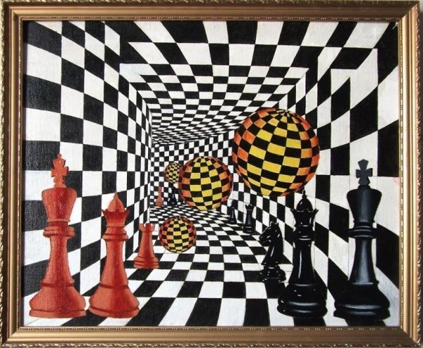 Картина Марселя Дюшана "шахматная партия"