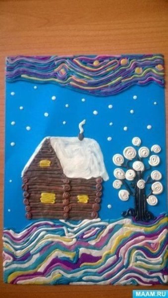 Пластилинография зима