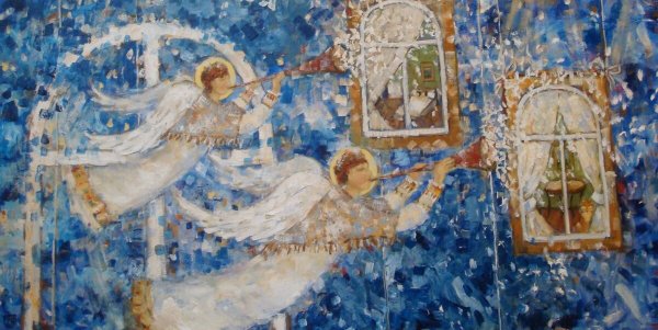 Рождественский ангел живопись