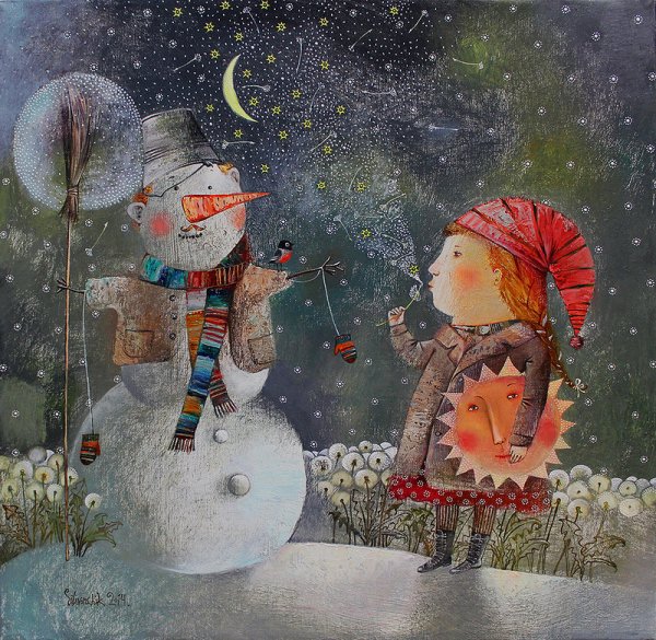 Наивная живопись художник Дина Ельцева