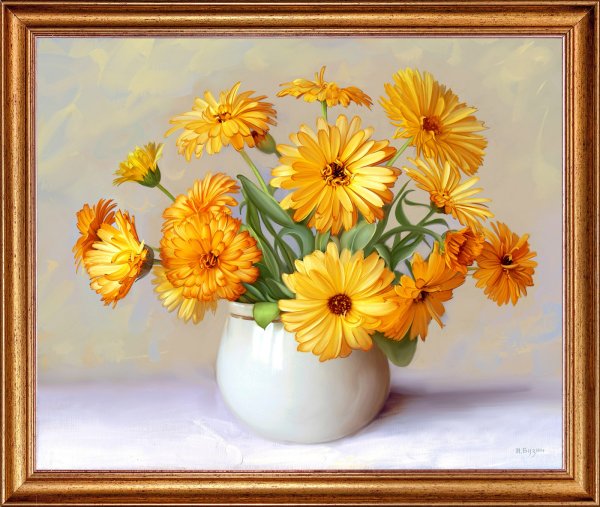 Цветы календулы, Бузин и