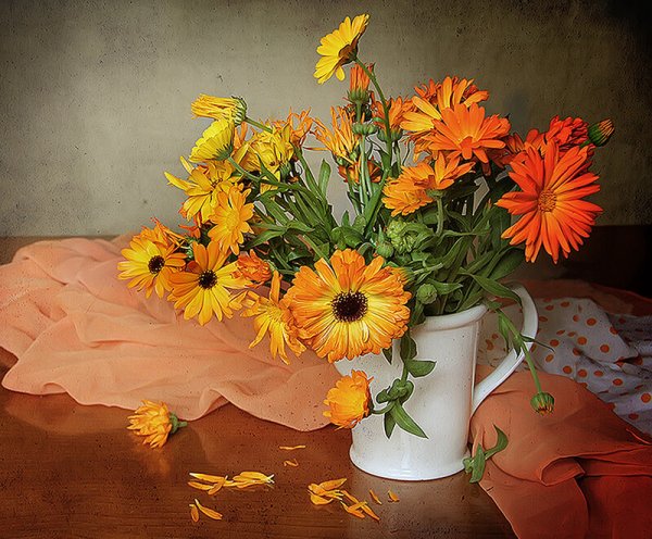 Натюрморт с календулой