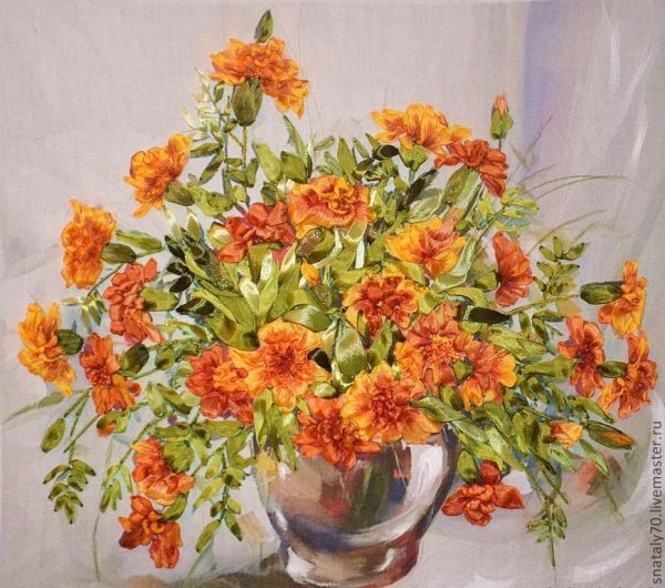 Вышивка бархатцы