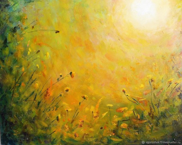 Солнце живопись маслом