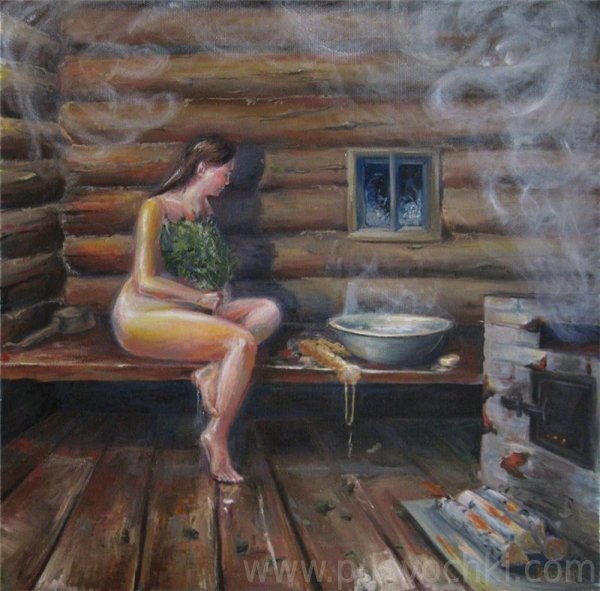 Русская баня в живописи