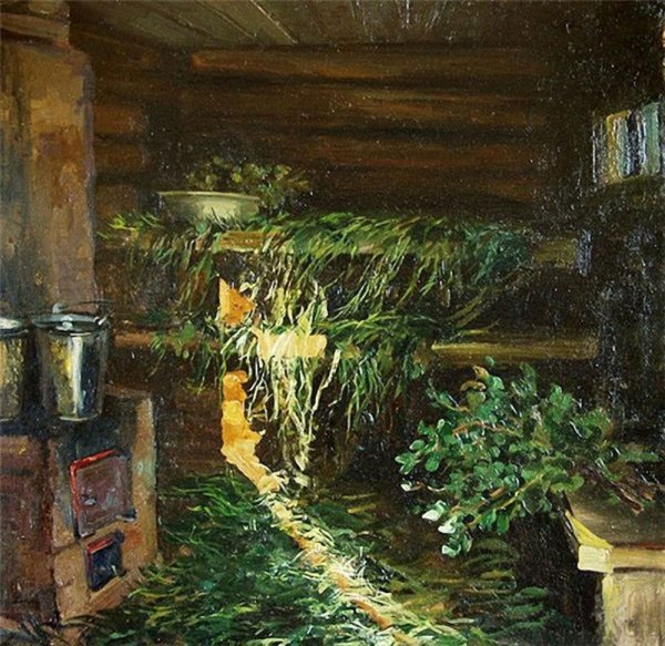 Александр Герасимов деревенская баня 1949