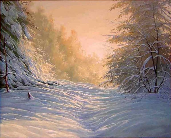 "Зимний пейзаж". Масло. Художник Игорь Лысенко