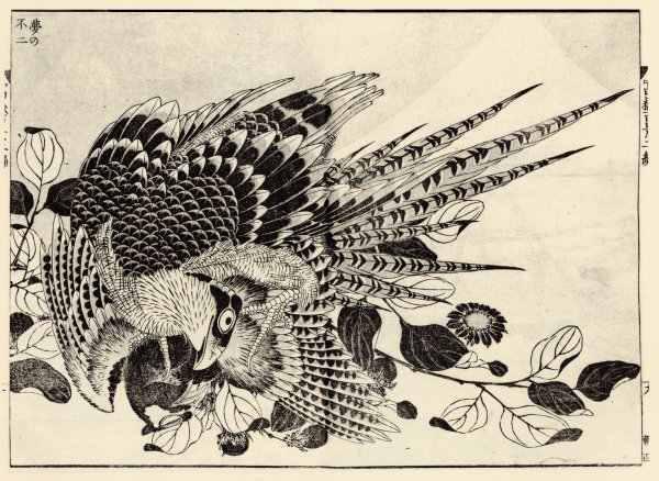 Кацусика Хокусай цветы и птицы