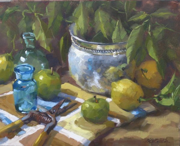 Этюд натюрморта на пленэре