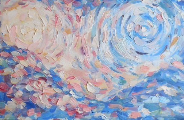 Елена Жуковская картины мастихином