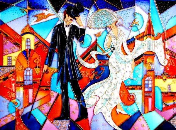 Серпуховский пейзаж витраж