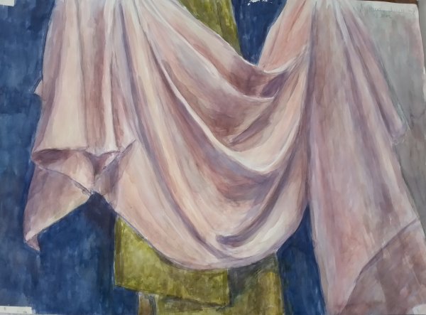 Академическая живопись акварель драпировка