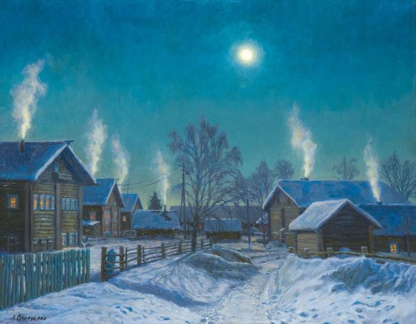 Избушка в тайге зимой