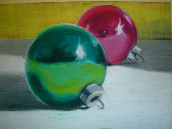 Предметы масляной пастелью