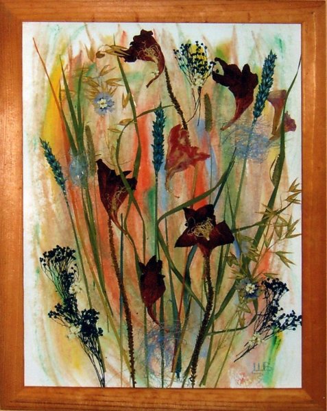 Панно из засушенных цветов