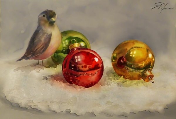 Новогодние игрушки живопись
