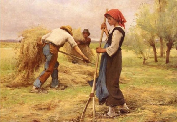Жюльен Дюпре (1851-1910) - крестьянки со снопами.